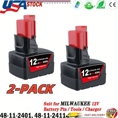 6/4/2 Pack 12.0Ah 12V Max Lithium-Ion Batteries Compatible With 48-11-2411,48-11-2402,48-11-2440,48-11-2411 Cordless Power Tools