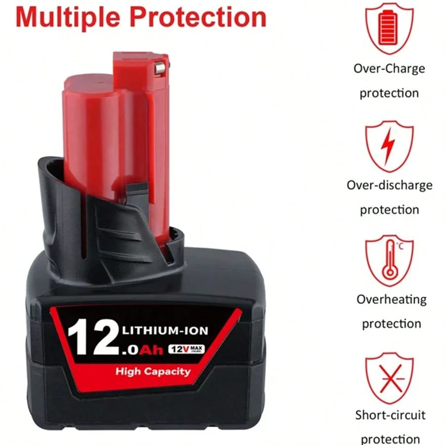 6/4/2 Pack 12.0Ah 12V Max Lithium-Ion Batteries Compatible With 48-11-2411,48-11-2402,48-11-2440,48-11-2411 Cordless Power Tools