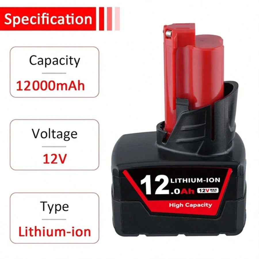 6/4/2 Pack 12.0Ah 12V Max Lithium-Ion Batteries Compatible With 48-11-2411,48-11-2402,48-11-2440,48-11-2411 Cordless Power Tools