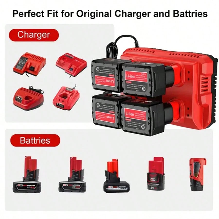 6/4/2 Pack 12.0Ah 12V Max Lithium-Ion Batteries Compatible With 48-11-2411,48-11-2402,48-11-2440,48-11-2411 Cordless Power Tools
