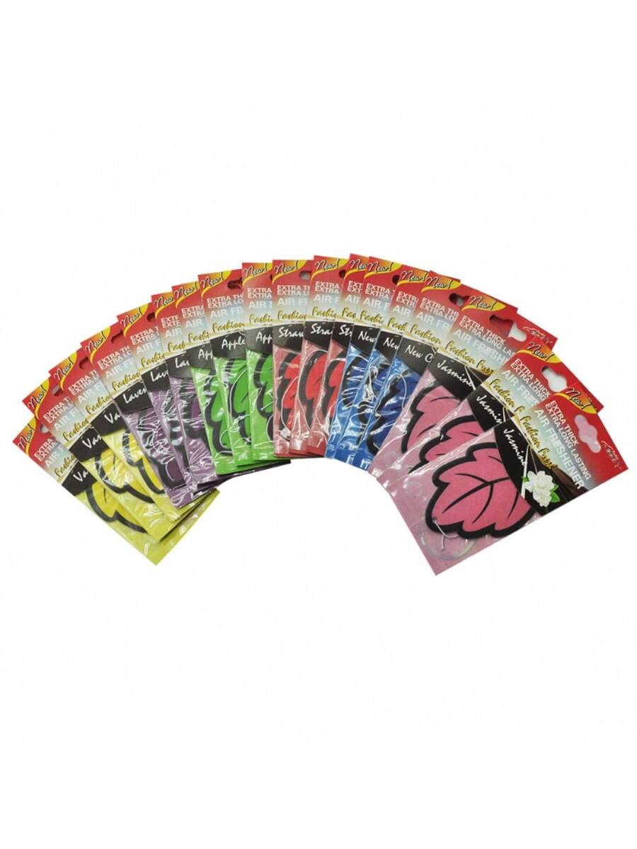6-60pcs Car Air Freshener Natural Scented Tea Paper Auto Hanging Vanilla Air Freshener Fragrance Leaf Shape Car Accessories Interior