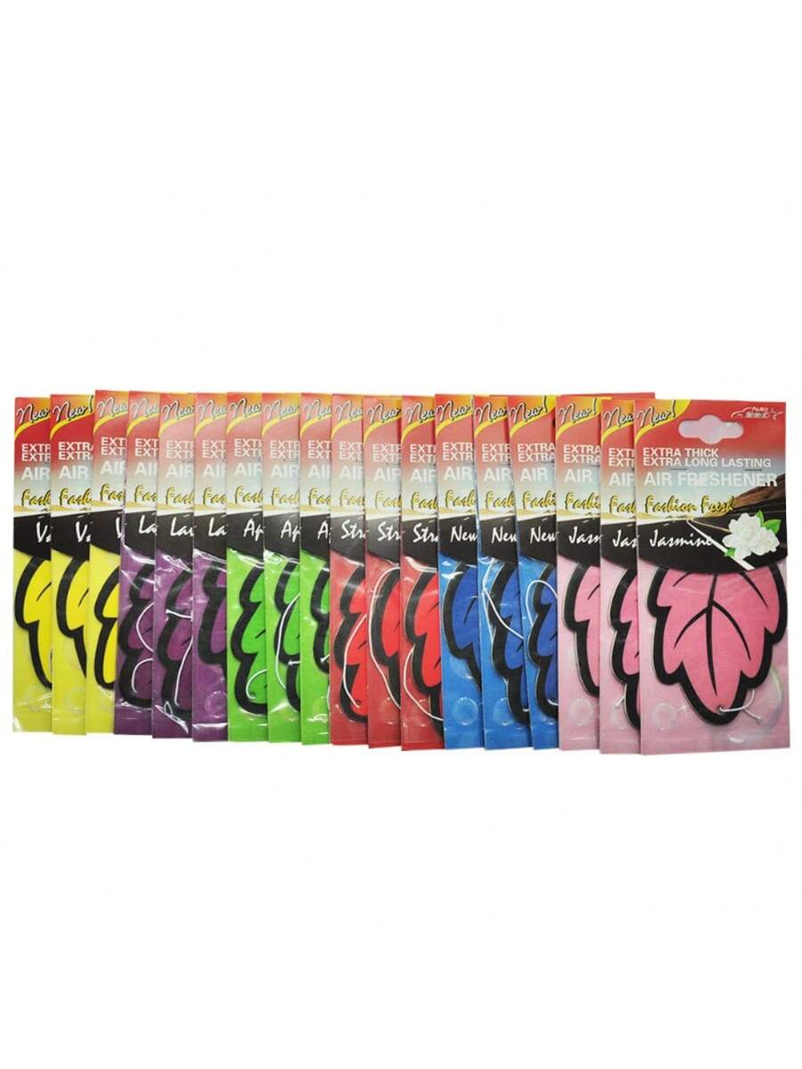 6-60pcs Car Air Freshener Natural Scented Tea Paper Auto Hanging Vanilla Air Freshener Fragrance Leaf Shape Car Accessories Interior
