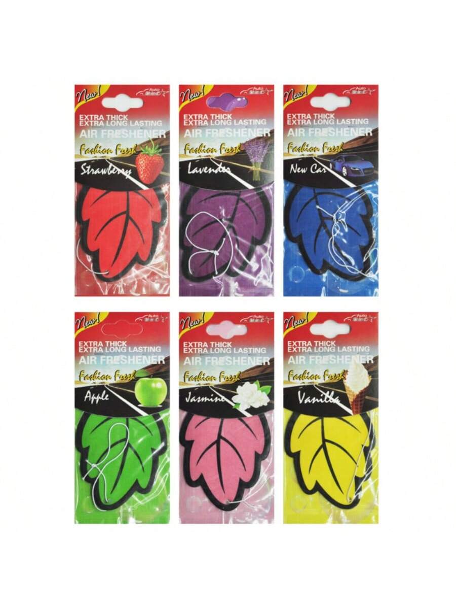 6-60pcs Car Air Freshener Natural Scented Tea Paper Auto Hanging Vanilla Air Freshener Fragrance Leaf Shape Car Accessories Interior