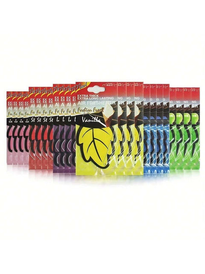 6-60pcs Car Air Freshener Natural Scented Tea Paper Auto Hanging Vanilla Air Freshener Fragrance Leaf Shape Car Accessories Interior