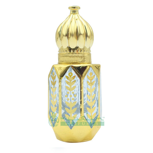 6 ml Black Oud Perfume Oil in Gold-Tone Masjid Dome Roll-On Glass Dipstick Bottle