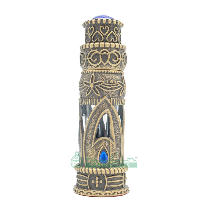 6 ml Emirati Arabesque Attar Perfume Bottle | Antique Brass Glass Dipstick Vial