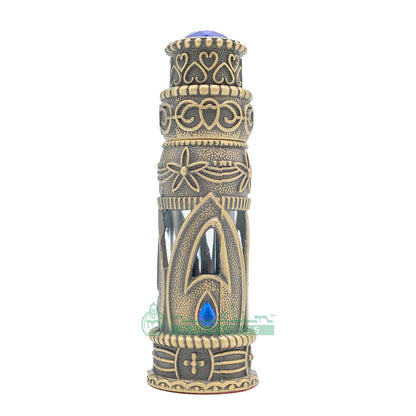 6 ml Emirati Arabesque Attar Perfume Bottle | Antique Brass Glass Dipstick Vial