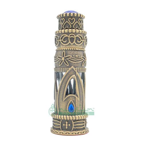 6 ml Emirati Arabesque Attar Perfume Bottle | Antique Brass Glass Dipstick Vial