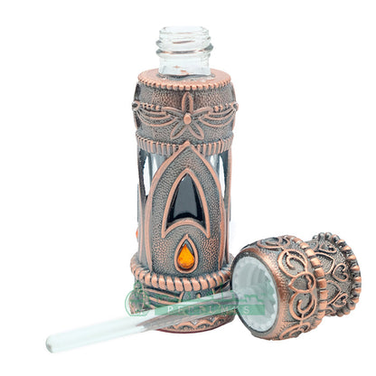 6 ml Pure Green Papuan Oud Perfume Oil in Emirati-Style Antique Bronze Encased Glass Dipstick Bottle
