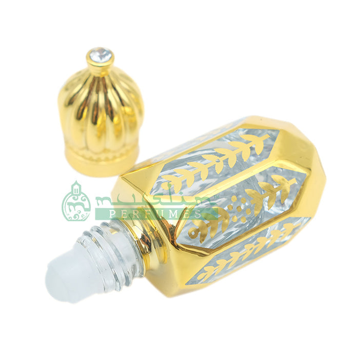 6 ml Tahara Musk Perfume Oil in Gold-Tone Masjid Dome Roll-On Glass Dipstick Bottle