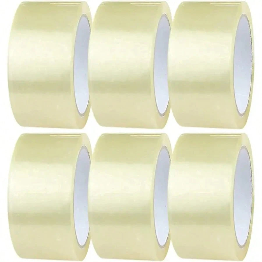 6 Rolls/66 Yards Per Roll Heavy Duty Clear Packing Tape, Suitable For Boxes, Packaging, Student DIY Cutting And Pasting- Home, Office Supplies, Moving, Holiday Gift Wrapping Tape| Clear Plastic Tape