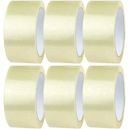 6 Rolls/66 Yards Per Roll Heavy Duty Clear Packing Tape, Suitable For Boxes, Packaging, Student DIY Cutting And Pasting- Home, Office Supplies, Moving, Holiday Gift Wrapping Tape| Clear Plastic Tape