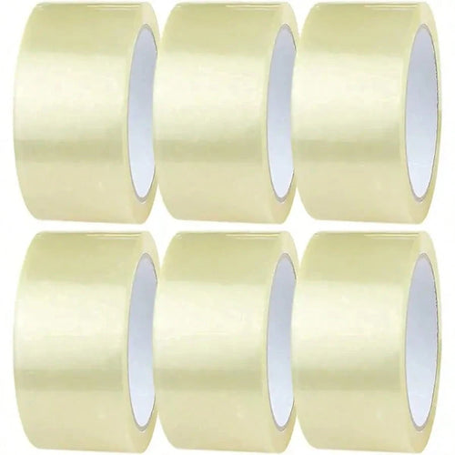 6 Rolls/66 Yards Per Roll Heavy Duty Clear Packing Tape, Suitable For Boxes, Packaging, Student DIY Cutting And Pasting- Home, Office Supplies, Moving, Holiday Gift Wrapping Tape| Clear Plastic Tape