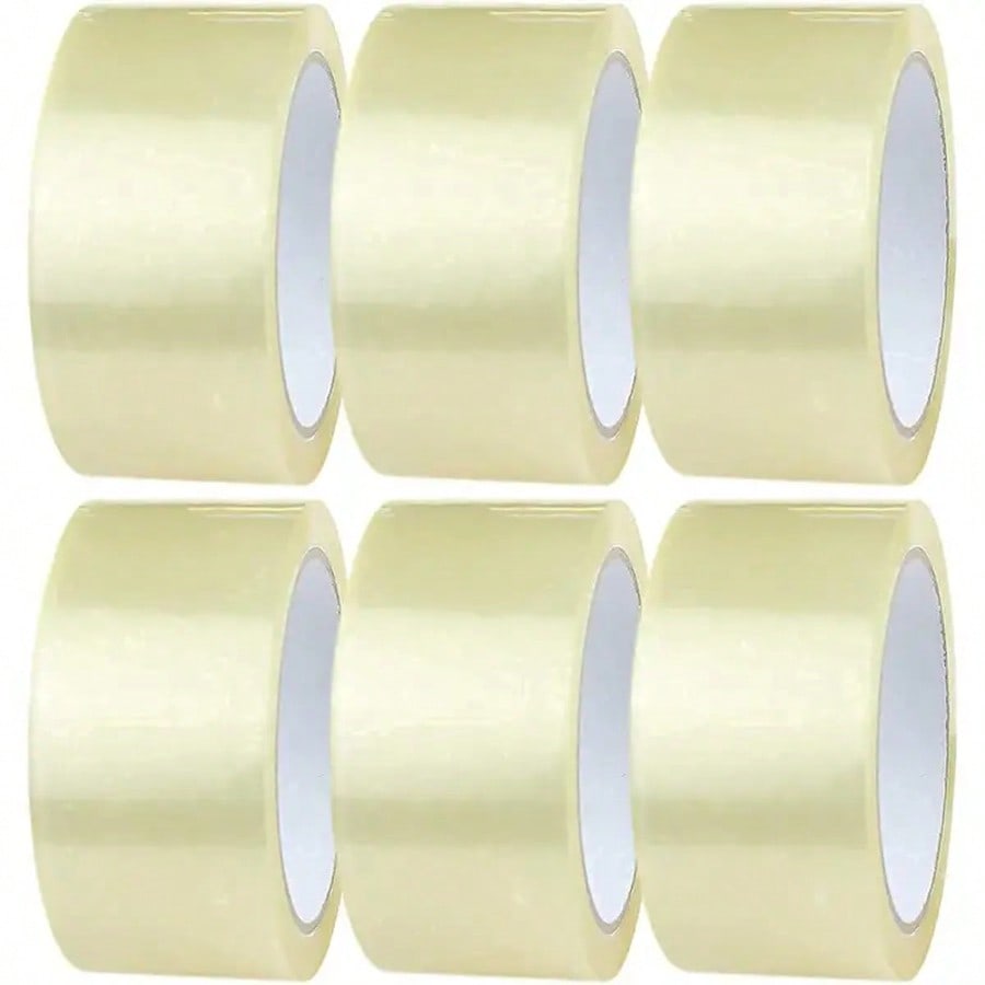 6 Rolls/66 Yards Per Roll Heavy Duty Clear Packing Tape, Suitable For Boxes, Packaging, Student DIY Cutting And Pasting- Home, Office Supplies, Moving, Holiday Gift Wrapping Tape| Clear Plastic Tape