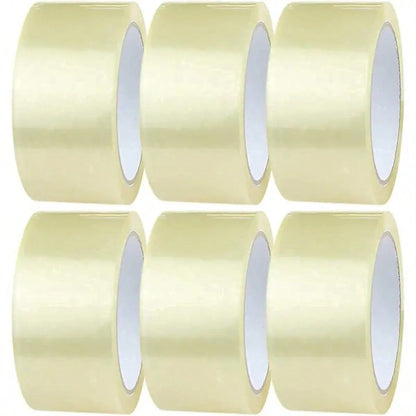 6 Rolls/66 Yards Per Roll Heavy Duty Clear Packing Tape, Suitable For Boxes, Packaging, Student DIY Cutting And Pasting- Home, Office Supplies, Moving, Holiday Gift Wrapping Tape| Clear Plastic Tape