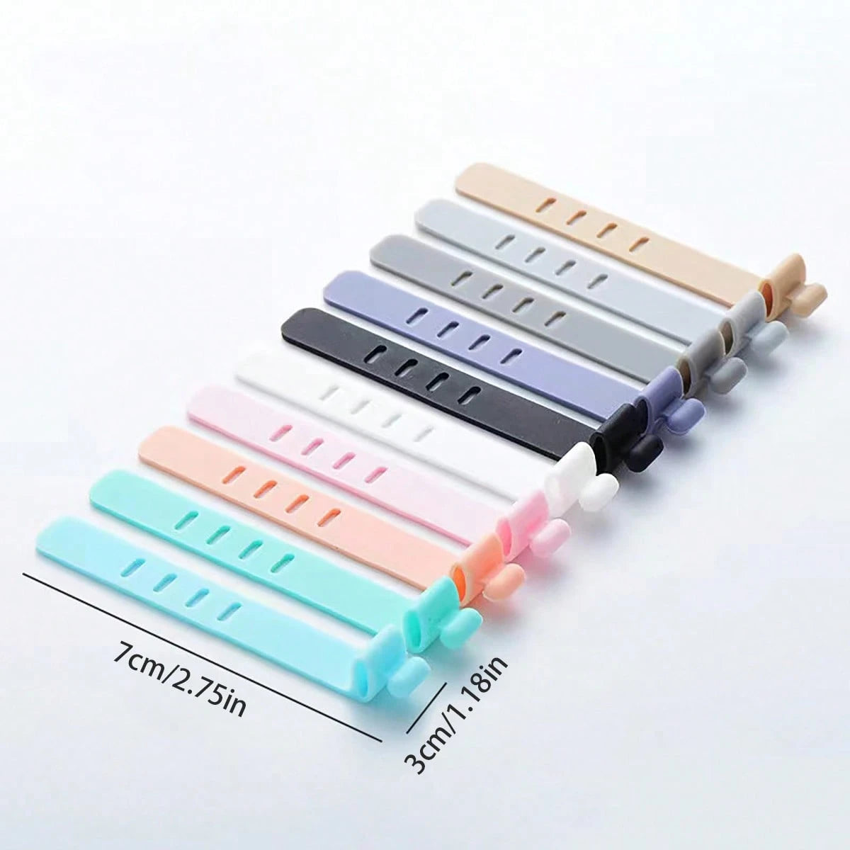 60/30/10PCS Silicone Cable Organizer Bag Travel Reusable USB Cable Ties Cable Wraps Cable Storage Straps