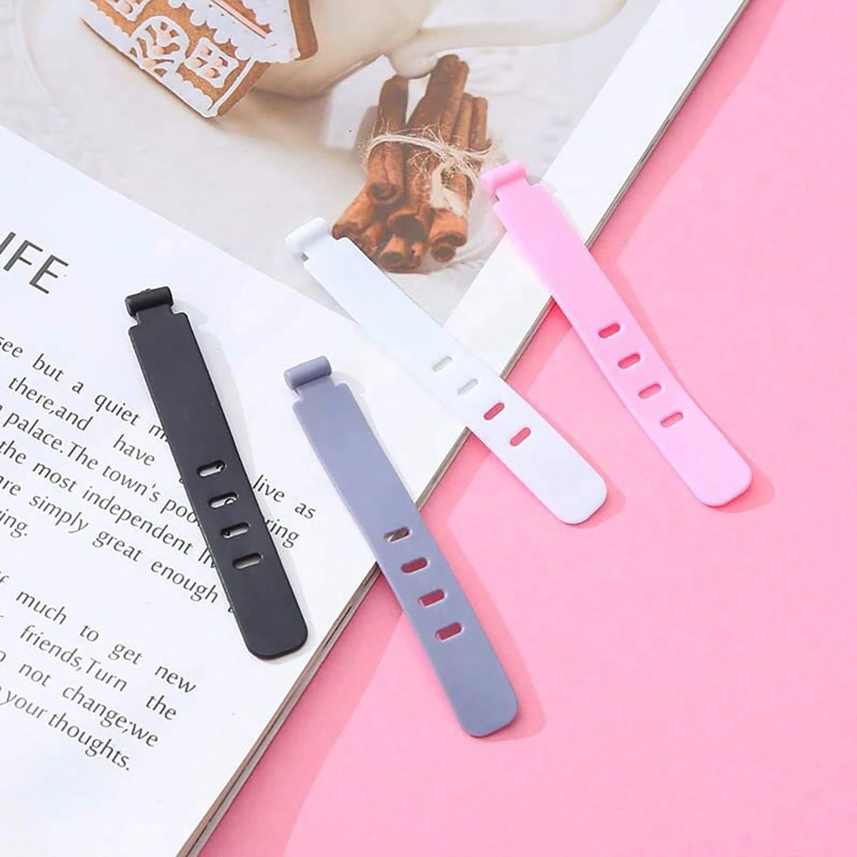 60/30/10PCS Silicone Cable Organizer Bag Travel Reusable USB Cable Ties Cable Wraps Cable Storage Straps