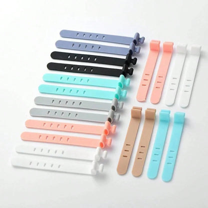 60/30/10PCS Silicone Cable Organizer Bag Travel Reusable USB Cable Ties Cable Wraps Cable Storage Straps