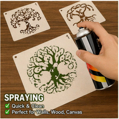 60 Pcs Runes Stencils For Painting, Nordic Viking Celtic Tree Of Life Nature Pattern, For Wood Burning, DIY Art Crafts, Canvas, Wall, Fabric And Rock Decoration