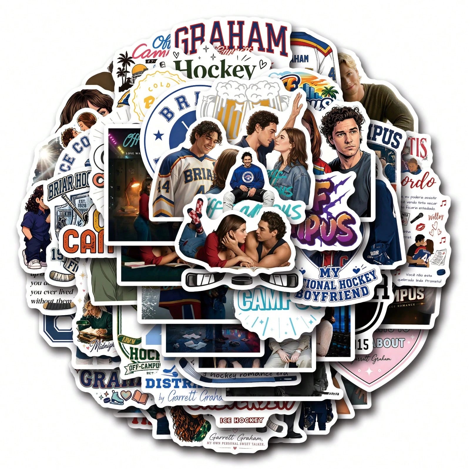 60Pcs Off Campus Stickers- Perfect For Decorating Your Perfect For Journals, Scrapbooks, And Party Supplies, Water Bottles, Computer, Car, Luggage, For Handmade Card Decoration Laptop Tablet Sticker