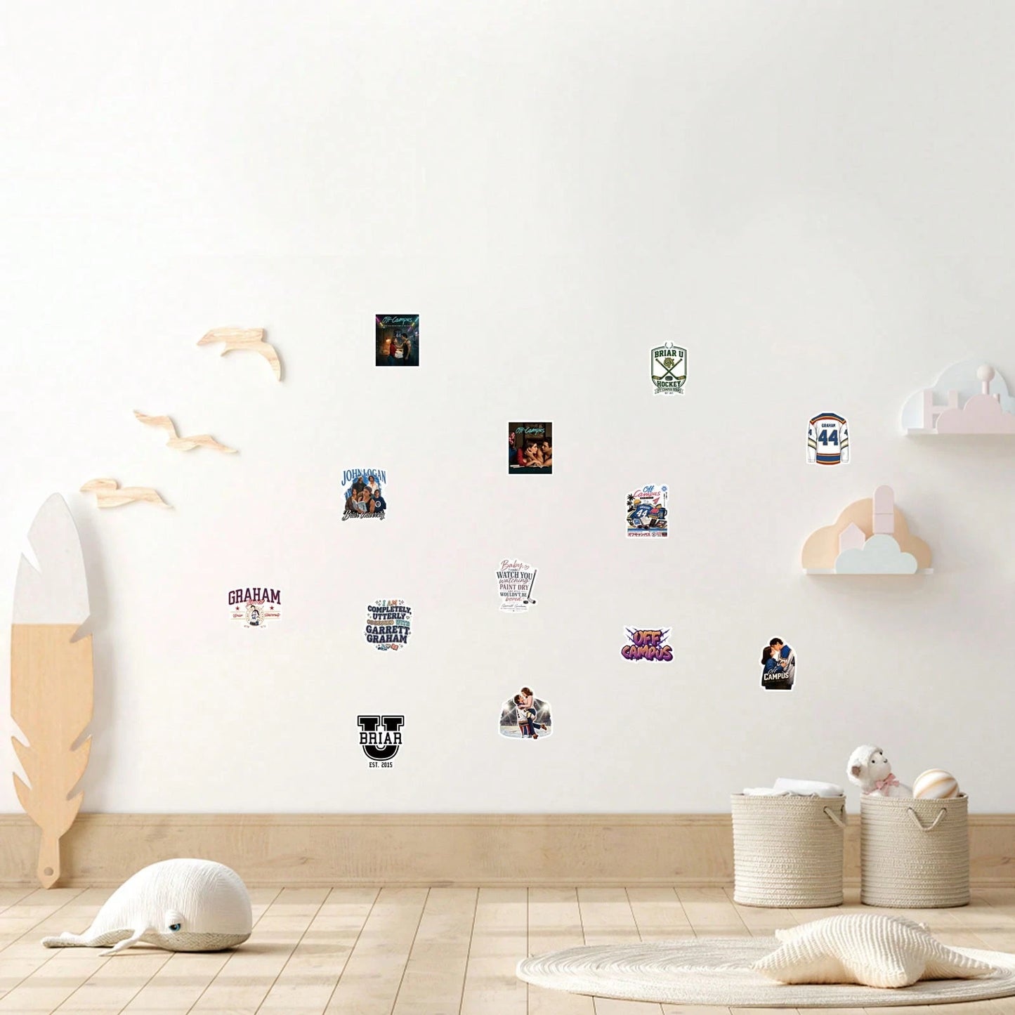 60Pcs Off Campus Stickers- Perfect For Decorating Your Perfect For Journals, Scrapbooks, And Party Supplies, Water Bottles, Computer, Car, Luggage, For Handmade Card Decoration Laptop Tablet Sticker