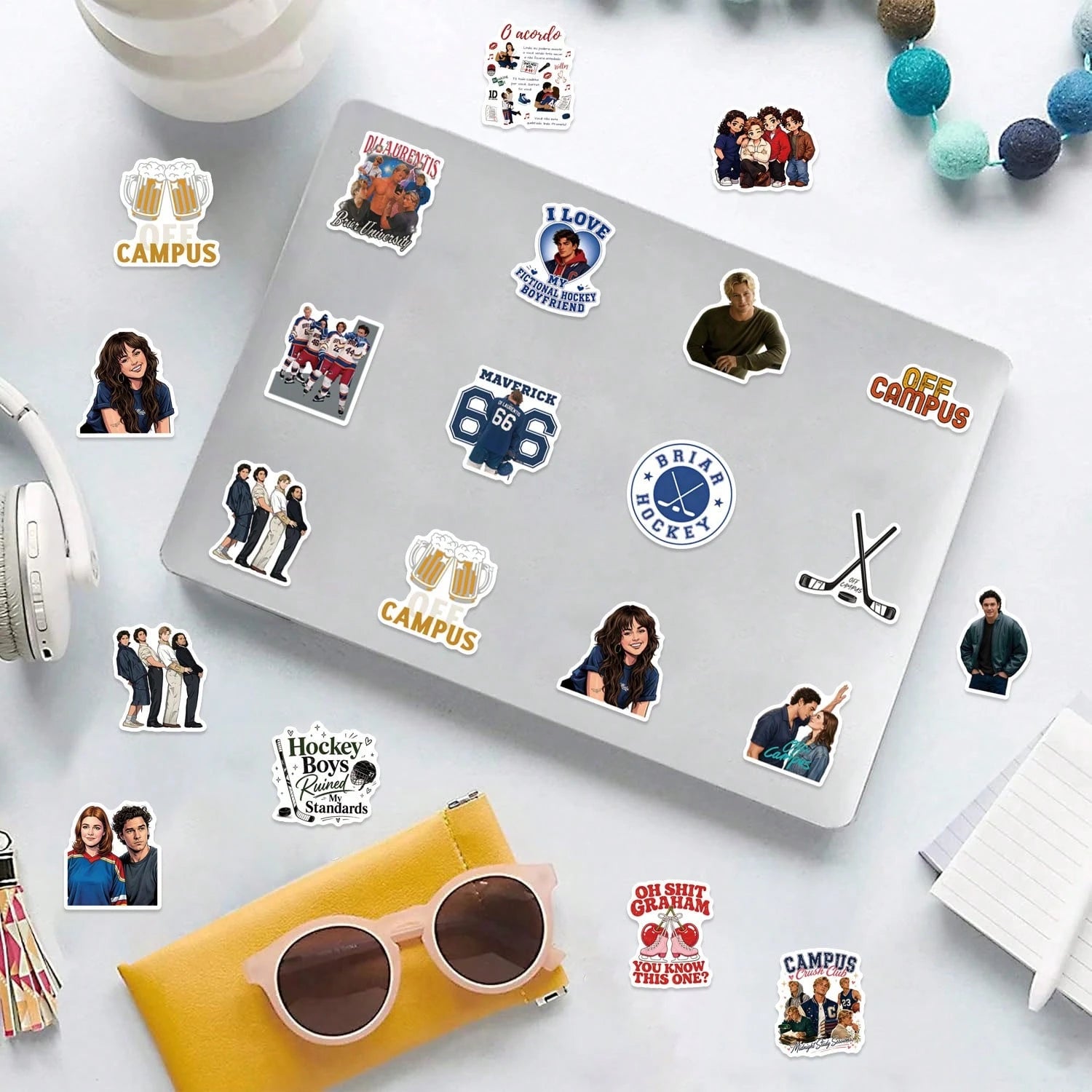 60Pcs Off Campus Stickers- Perfect For Decorating Your Perfect For Journals, Scrapbooks, And Party Supplies, Water Bottles, Computer, Car, Luggage, For Handmade Card Decoration Laptop Tablet Sticker