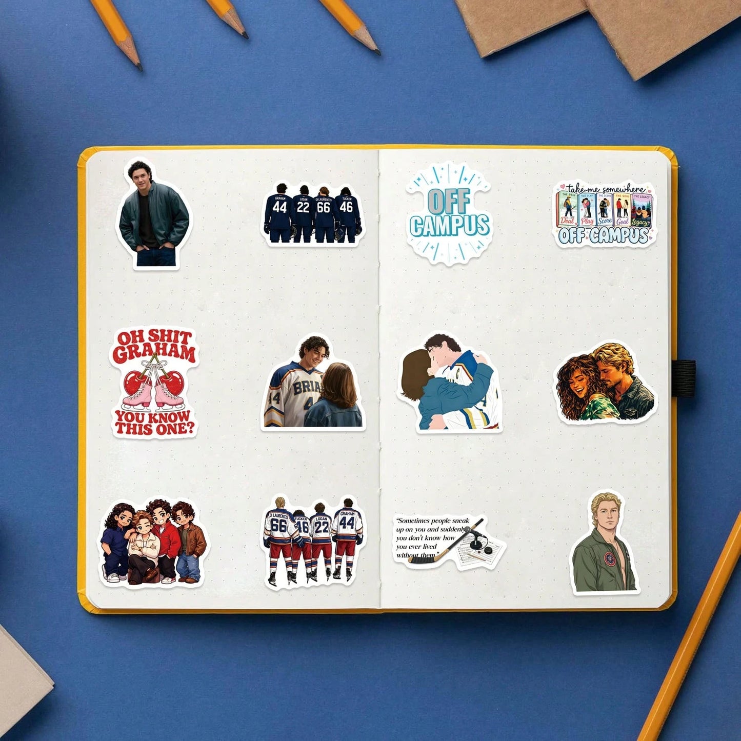 60Pcs Off Campus Stickers- Perfect For Decorating Your Perfect For Journals, Scrapbooks, And Party Supplies, Water Bottles, Computer, Car, Luggage, For Handmade Card Decoration Laptop Tablet Sticker