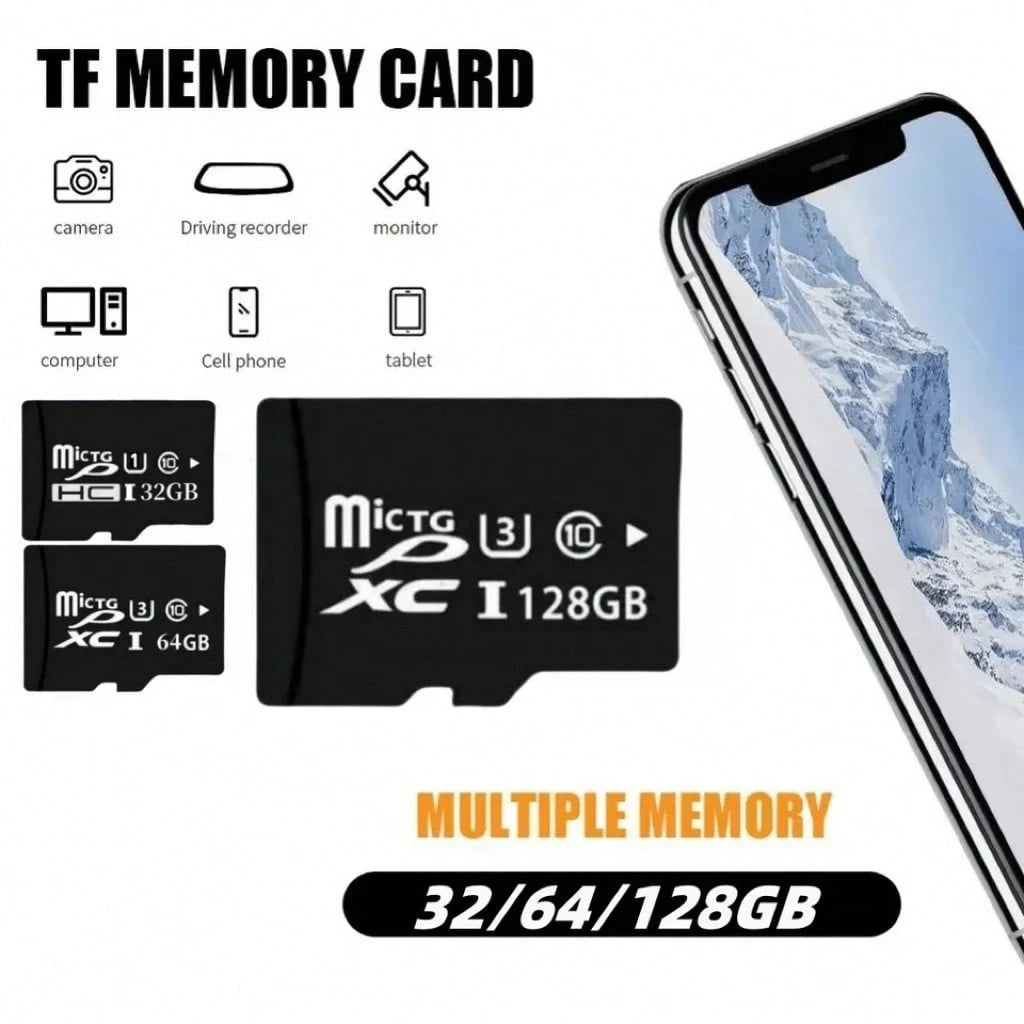64GB/128GB/256GB High-Speed TF Memory Card, Suitable For Dashcam, Security Camera, Smartphone, Camera- Durable And Reliable Multi-Device Storage