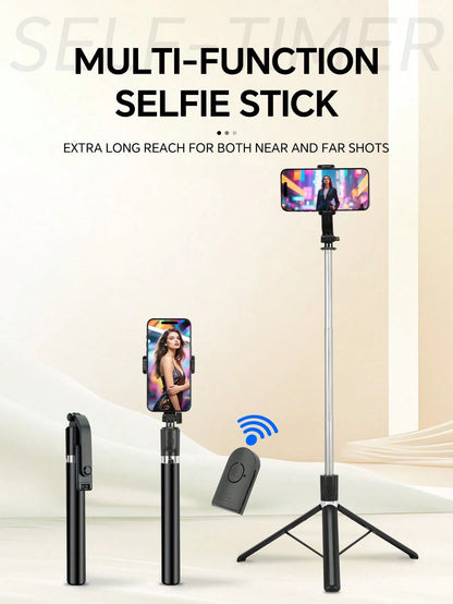 68 Inch Retractable Selfie Stick Professional Floor Tripod For Live Streaming, With Wireless Remote, 360° Rotation, Stable Anti-Shake Design. Ideal For Travel Vlogs & Outdoor Live Streaming. Compatib