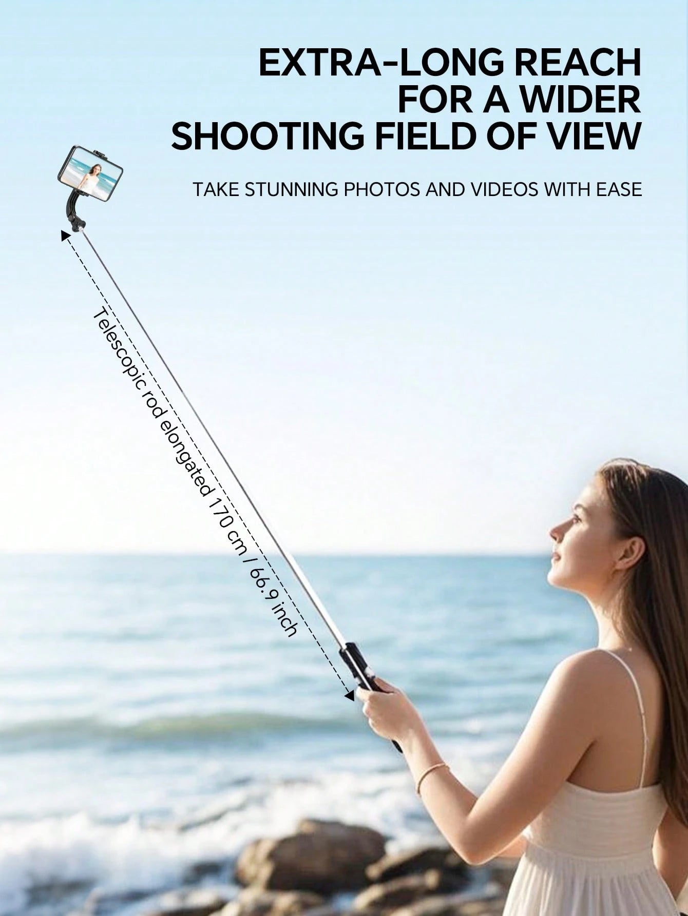 68 Inch Retractable Selfie Stick Professional Floor Tripod For Live Streaming, With Wireless Remote, 360° Rotation, Stable Anti-Shake Design. Ideal For Travel Vlogs & Outdoor Live Streaming. Compatib