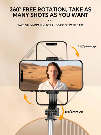 68 Inch Retractable Selfie Stick Professional Floor Tripod For Live Streaming, With Wireless Remote, 360° Rotation, Stable Anti-Shake Design. Ideal For Travel Vlogs & Outdoor Live Streaming. Compatib