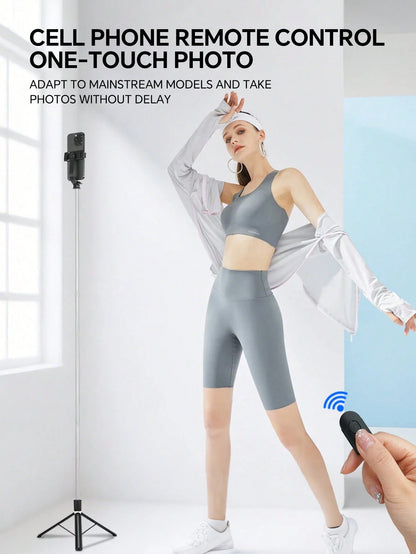 68 Inch Retractable Selfie Stick Professional Floor Tripod For Live Streaming, With Wireless Remote, 360° Rotation, Stable Anti-Shake Design. Ideal For Travel Vlogs & Outdoor Live Streaming. Compatib
