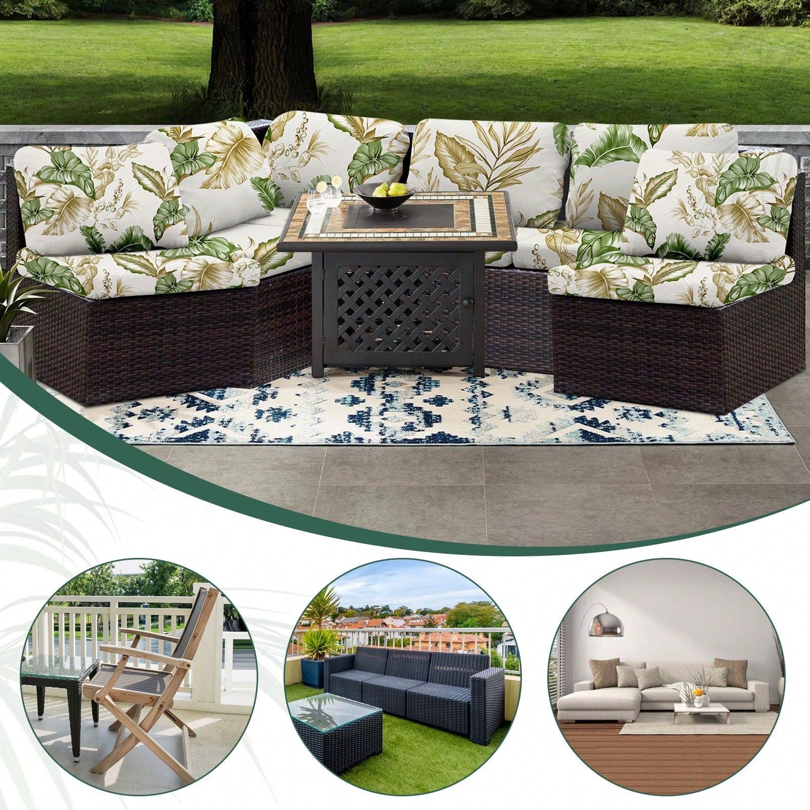 6PACK Patio Stretch Sofa Cushion Covers Outdoor Cushion Couch Cover Replacement,Waterproof Sofa Seat Cover Flexibility Chair Cushion Cover For Porch Patio Furniture Protector Cushion Slipcover