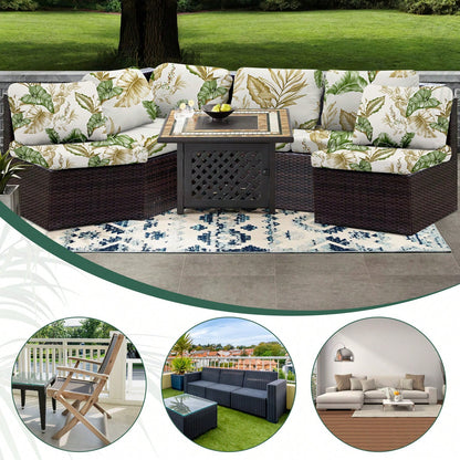 6PACK Patio Stretch Sofa Cushion Covers Outdoor Cushion Couch Cover Replacement,Waterproof Sofa Seat Cover Flexibility Chair Cushion Cover For Porch Patio Furniture Protector Cushion Slipcover