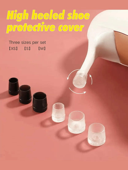 6pcs/3pairs Mute & Wear-Resistant & Anti-Slip & Noise-Reducing Stiletto Heel Caps, High Heel Shoes Repair Protectors, For Women Sandals Women Pumps White Heels, Shoes Accessories Gift Ideas