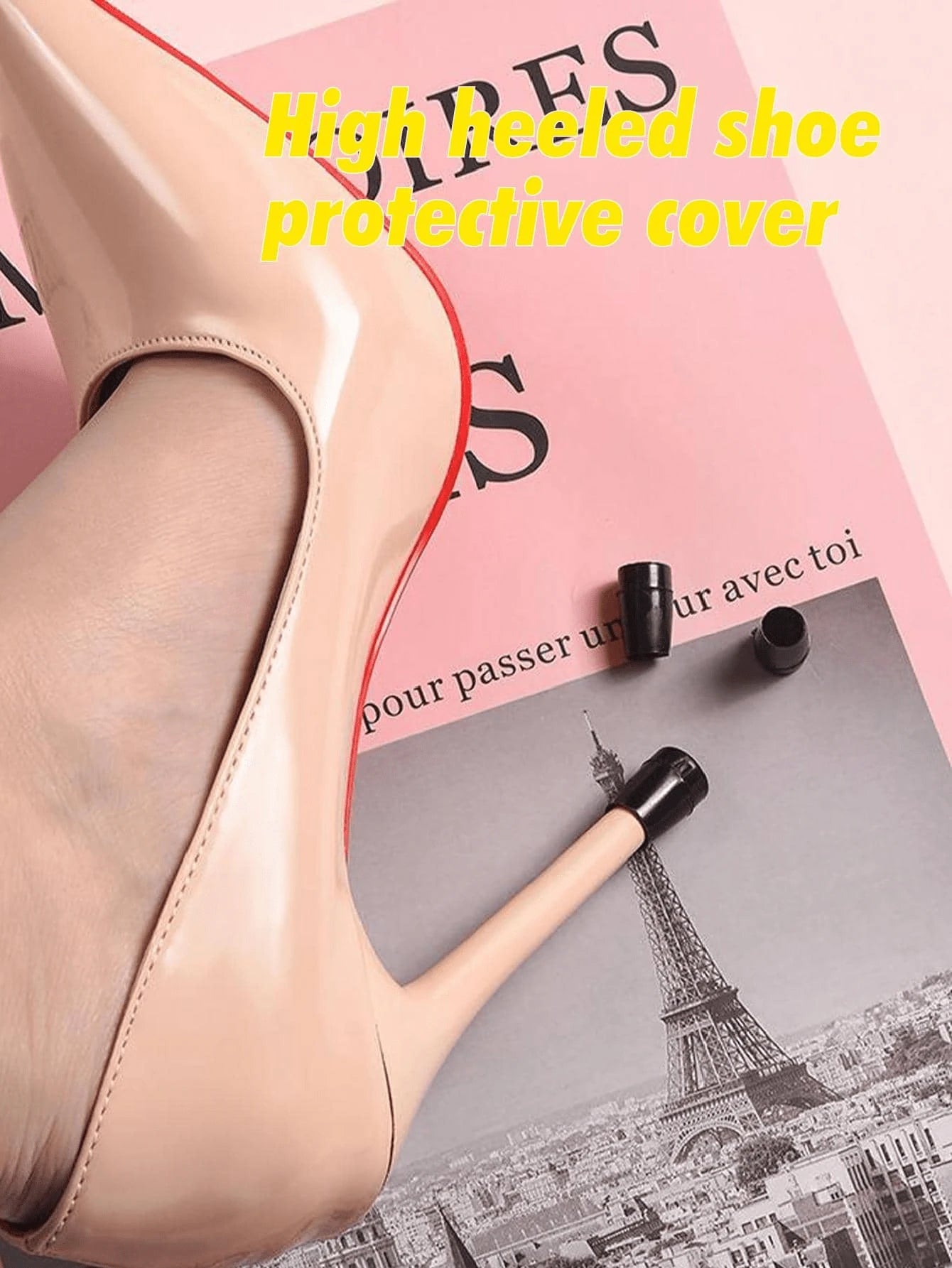 6pcs/3pairs Mute & Wear-Resistant & Anti-Slip & Noise-Reducing Stiletto Heel Caps, High Heel Shoes Repair Protectors, For Women Sandals Women Pumps White Heels, Shoes Accessories Gift Ideas