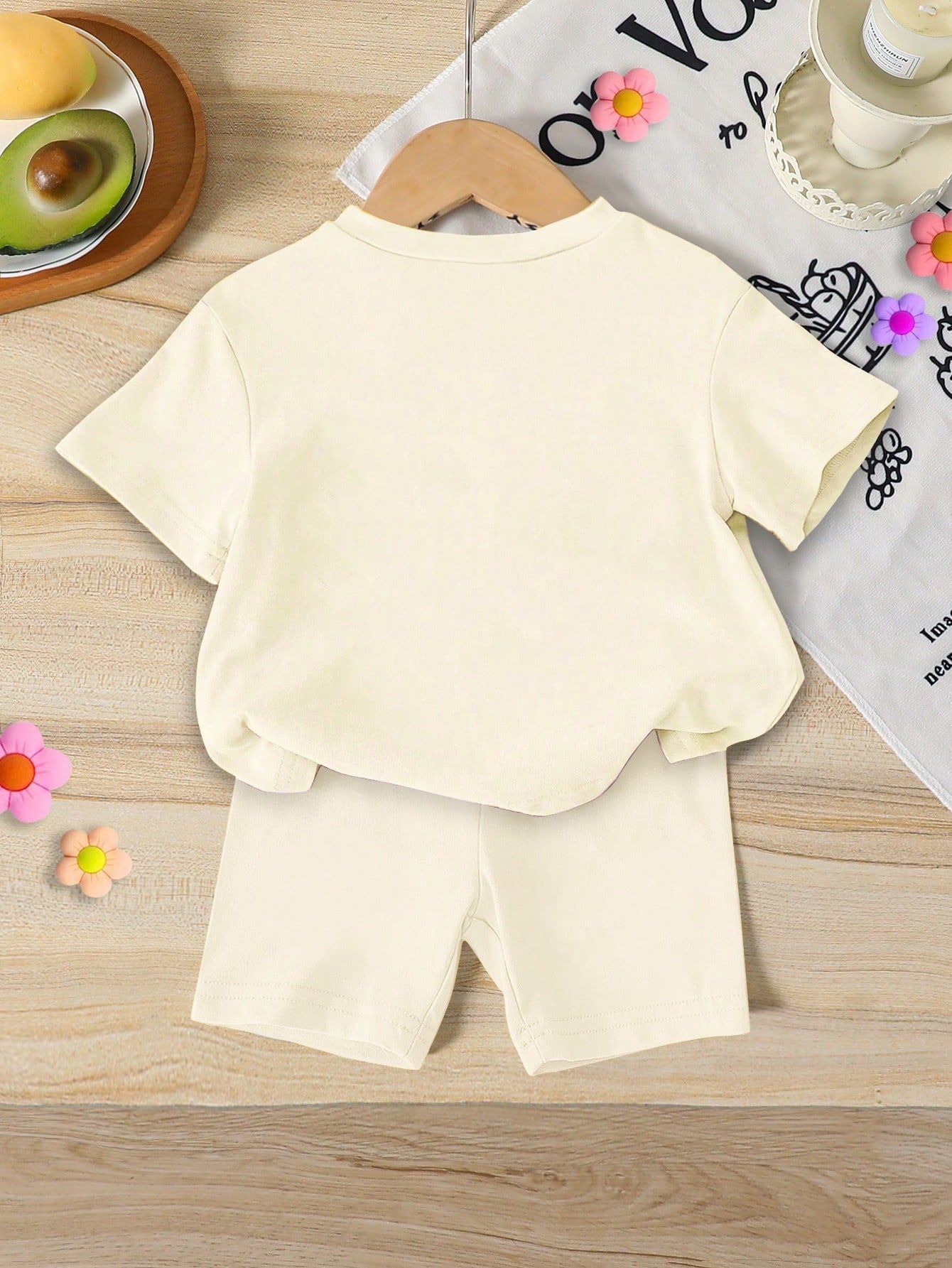 6pcs Baby Girl Sweet Cute Smiling Face, Letter, Dopamine Print Tie-Dye Color Casual Summer Outfit Set