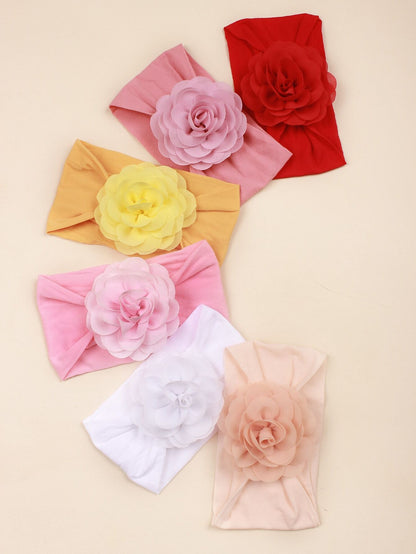 6pcs Candy Color Soft Elastic Baby Headbands, Cute Newborn Infant Toddler Kids Hair Accessories Set, Suitable For Daily Wear
