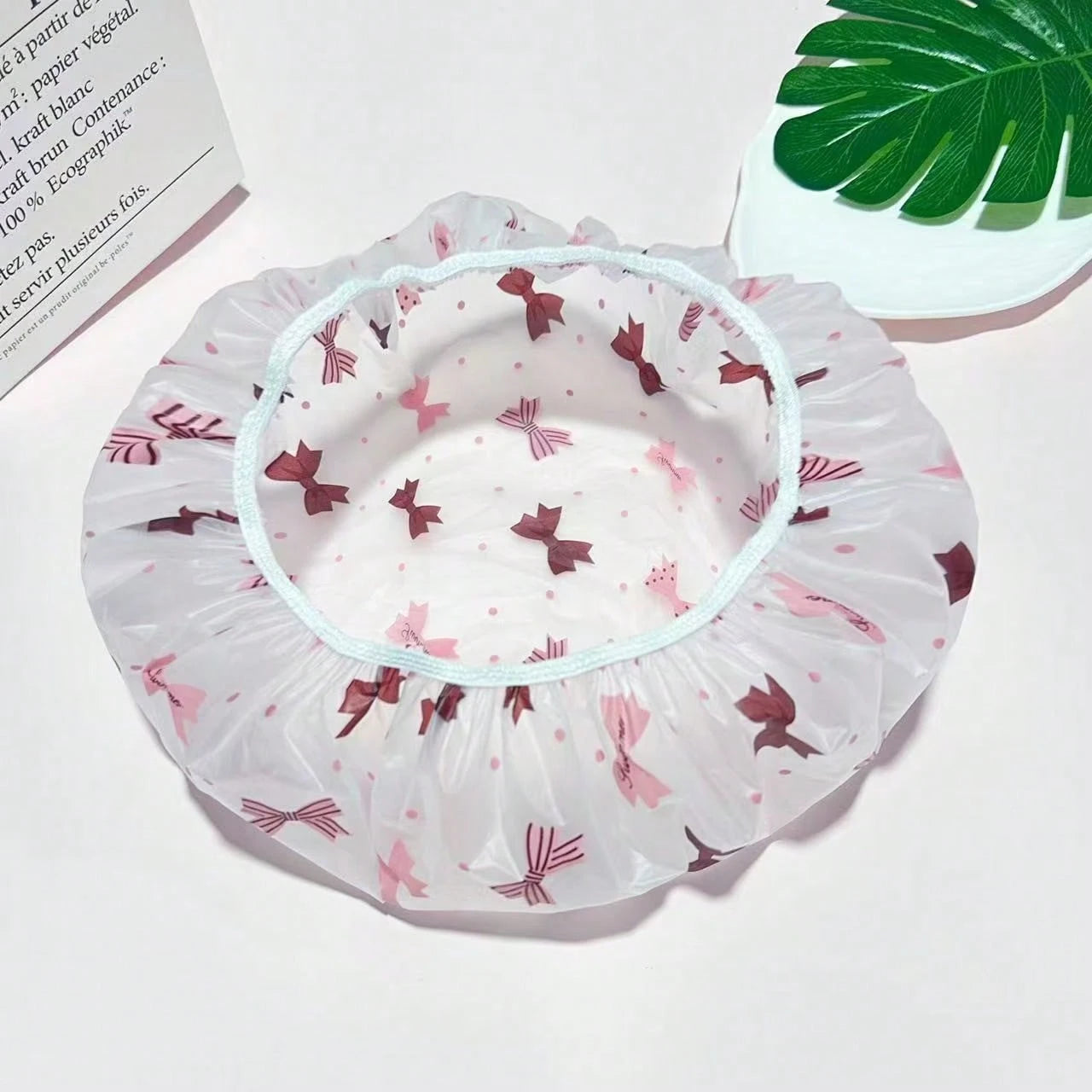 6pcs/Set Adjustable Printed Thick & Extra Large Shower Cap, Reusable, With Elastic Band, Suitable For Women Spa & Salon Use