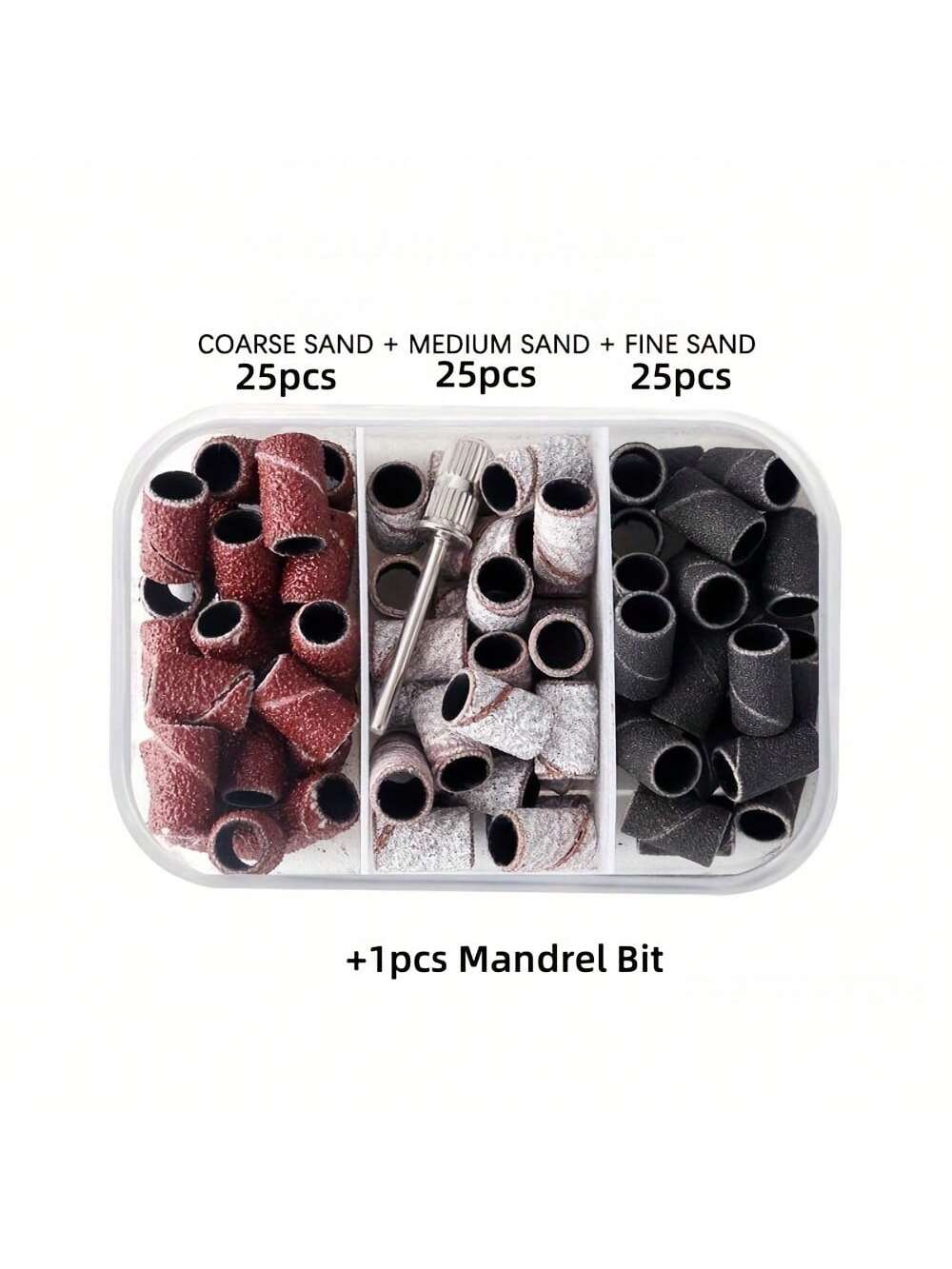 75Pcs Nail Sanding Bands With 3/32" Mandrel Bit, 80#120#180 Nail Sanders For Nail Drill Bit Acrylic Nails, Manicures, Pedicures Tools