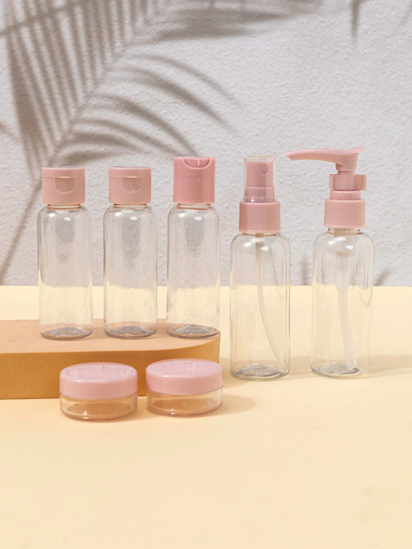 7Pcs Black Travel Bottle Set 60Ml+40Ml+10G Empty Containers For Skincare, Lotion, Cream, Makeup Subpackage Bottle Dispensing Bottles Spray Bottle, Living Room Home Bedroom Bathroom House Decor, Travel