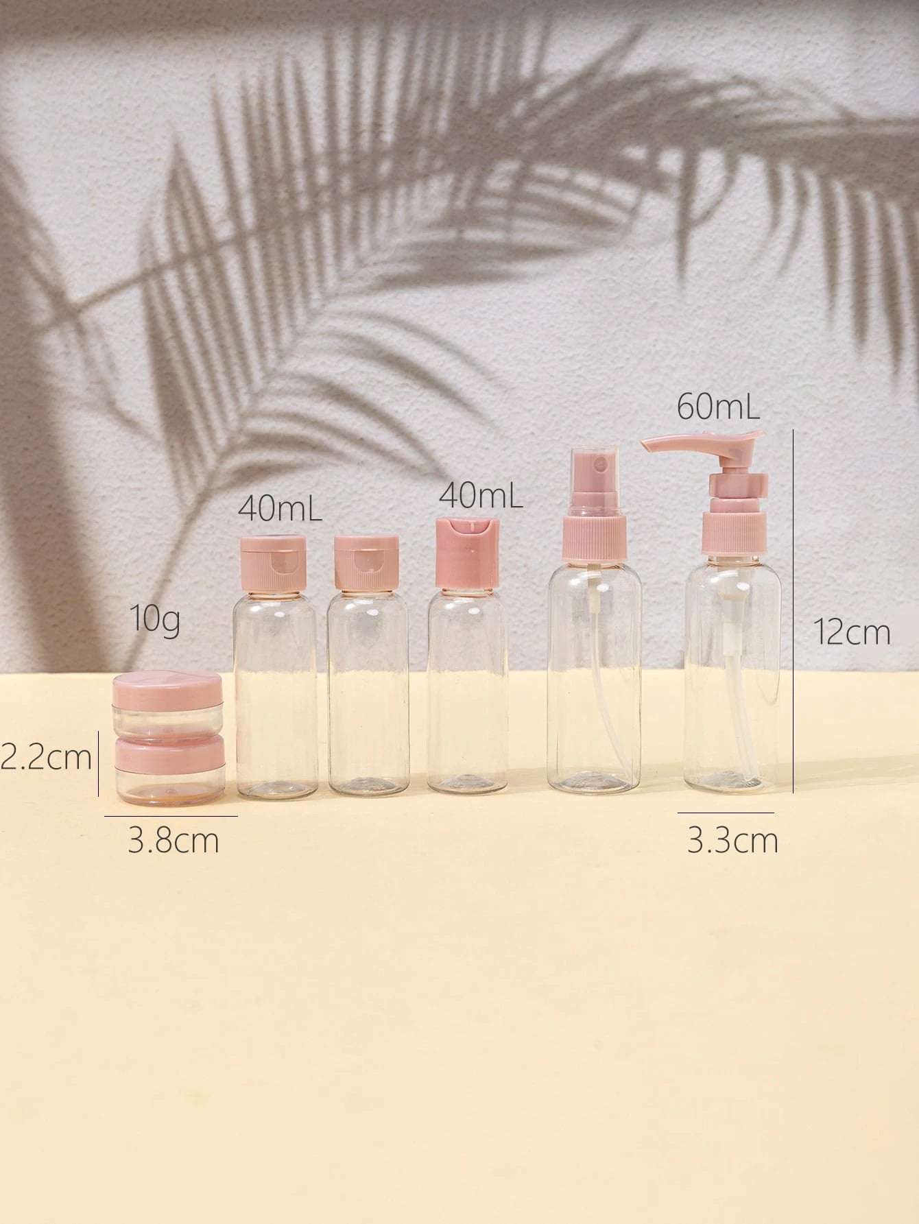 7Pcs Black Travel Bottle Set 60Ml+40Ml+10G Empty Containers For Skincare, Lotion, Cream, Makeup Subpackage Bottle Dispensing Bottles Spray Bottle, Living Room Home Bedroom Bathroom House Decor, Travel