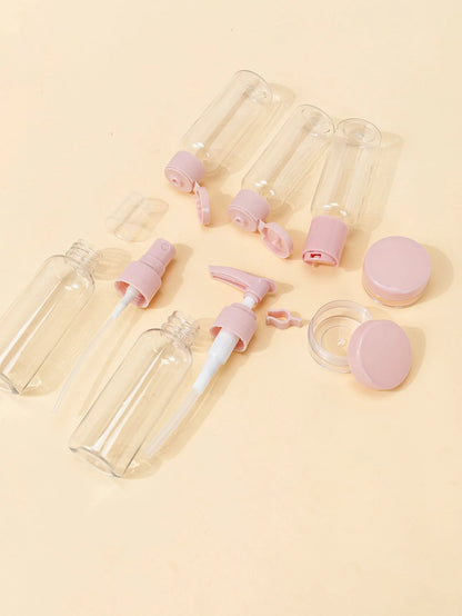 7Pcs Black Travel Bottle Set 60Ml+40Ml+10G Empty Containers For Skincare, Lotion, Cream, Makeup Subpackage Bottle Dispensing Bottles Spray Bottle, Living Room Home Bedroom Bathroom House Decor, Travel