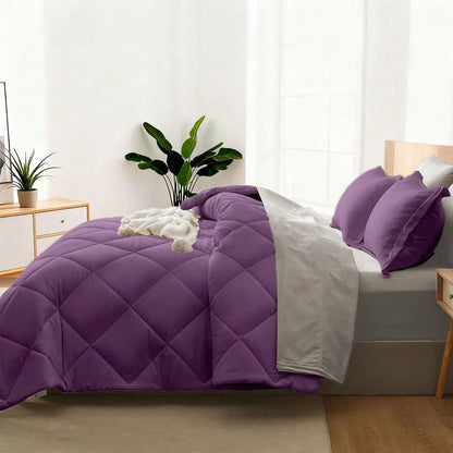 7Pcs Or 5Pcs Luxurious Comforter Set-Breathable Comforter-Ultra-Soft Fluffy Fiber Filling, Warmth For All Seasons-Quilted Comforter, Flat Sheet, Fitted Sheet, Pillowcases, Pillow Shams, Bed In A Bag