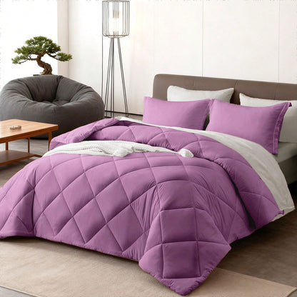 7Pcs Or 5Pcs Luxurious Comforter Set-Breathable Comforter-Ultra-Soft Fluffy Fiber Filling, Warmth For All Seasons-Quilted Comforter, Flat Sheet, Fitted Sheet, Pillowcases, Pillow Shams, Bed In A Bag