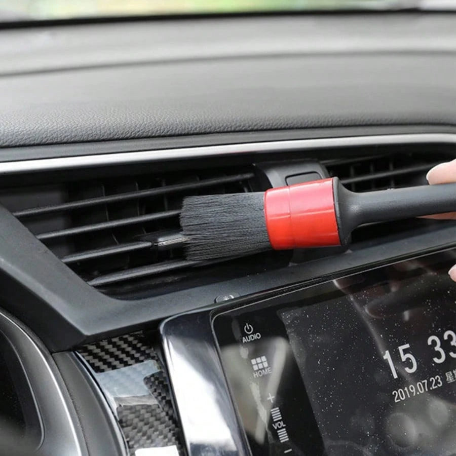 7pcs Set, 5pcs Detail Brushes And 2pcs Tire Brushes, Wheel Hub Deep Cleaning Brushes, Soft Bristles Protect Vehicle Surface From Scratches, Car Wash Care And Beauty Brush Set, For Cleaning Wheel Hubs