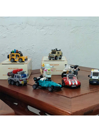 8-In-1 1600+ Piece Challenging Car Building Block Set, Including Race Cars, Sports Cars, Off-Road Vehicles, Police Cars, Etc. Classic Designs For Desktop Display, Window Decorations, Holiday & Back-To