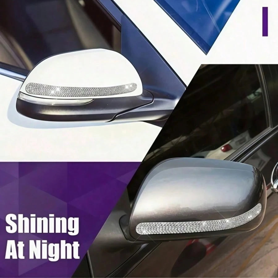 8pcs Car Door Handle Rhinestone Protective Stickers, Luxury Sparkling Crystal Inlaid Design, Women's Exclusive Car Door Handle Bowl Protection Stickers, Anti-Scratch Wear-Resistant Decorative Dual-Use