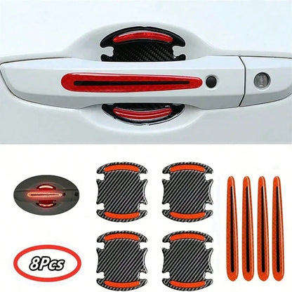 8pcs Door Handle Protective Film, Car Handle Reflective Strip, Door Handle Protective Sticker, Door Handle Tape, Spray Paint, Anti-Scratch Tape