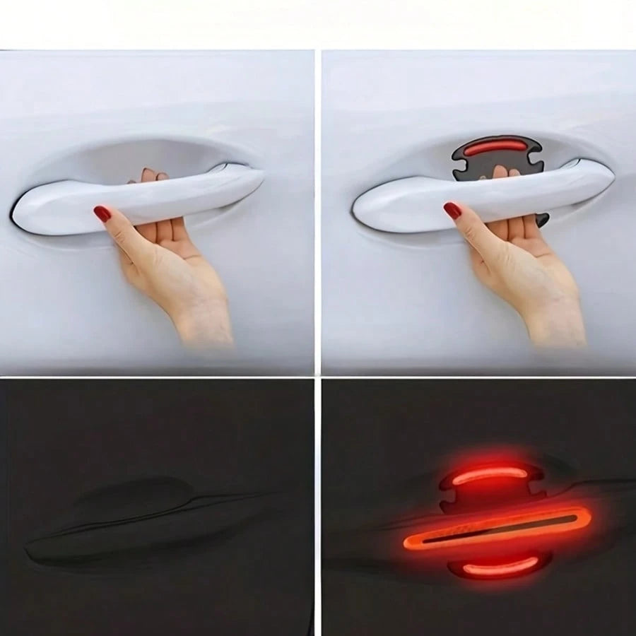 8pcs Door Handle Protective Film, Car Handle Reflective Strip, Door Handle Protective Sticker, Door Handle Tape, Spray Paint, Anti-Scratch Tape